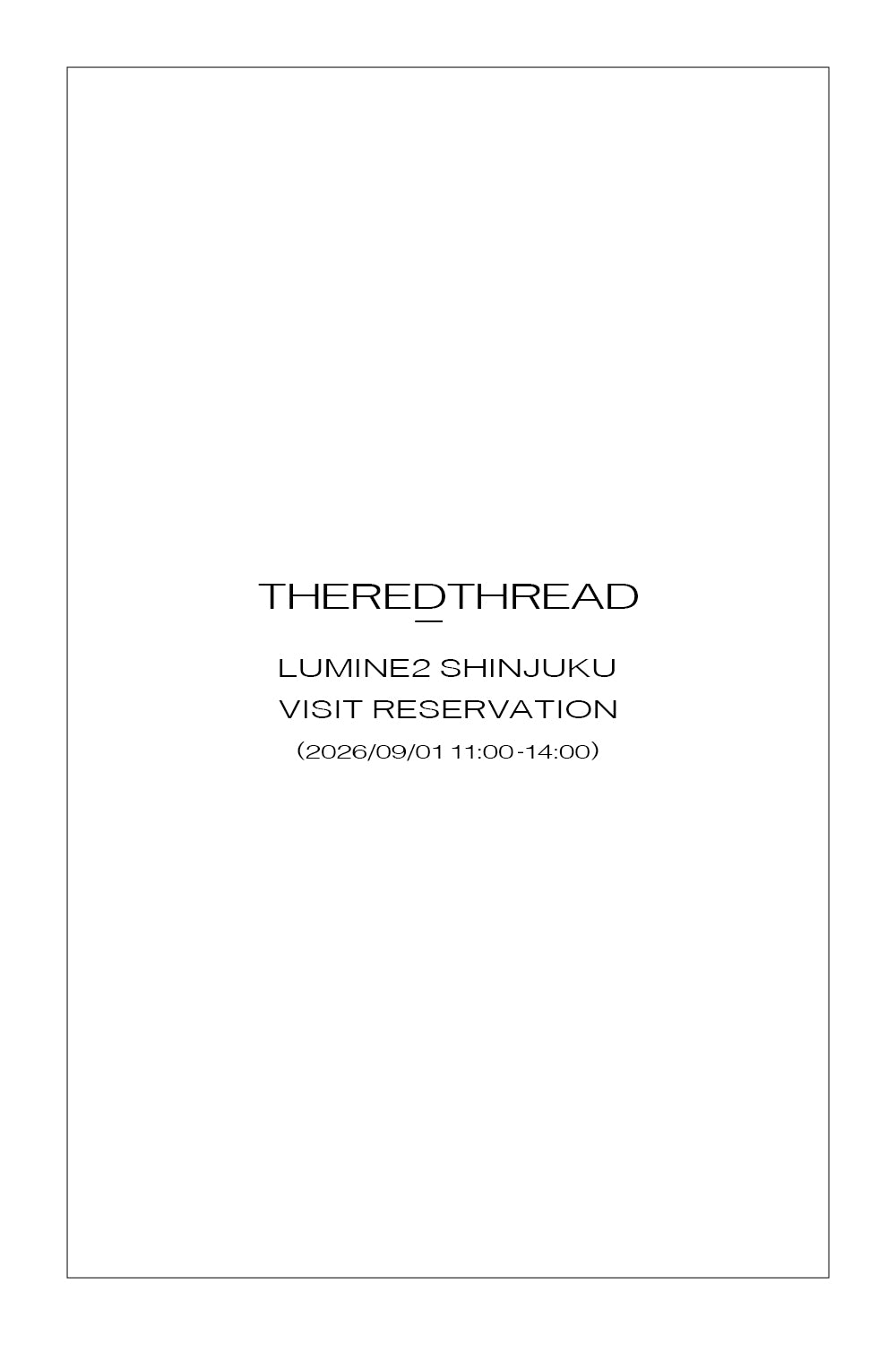 STORE RESERVATION TICKET